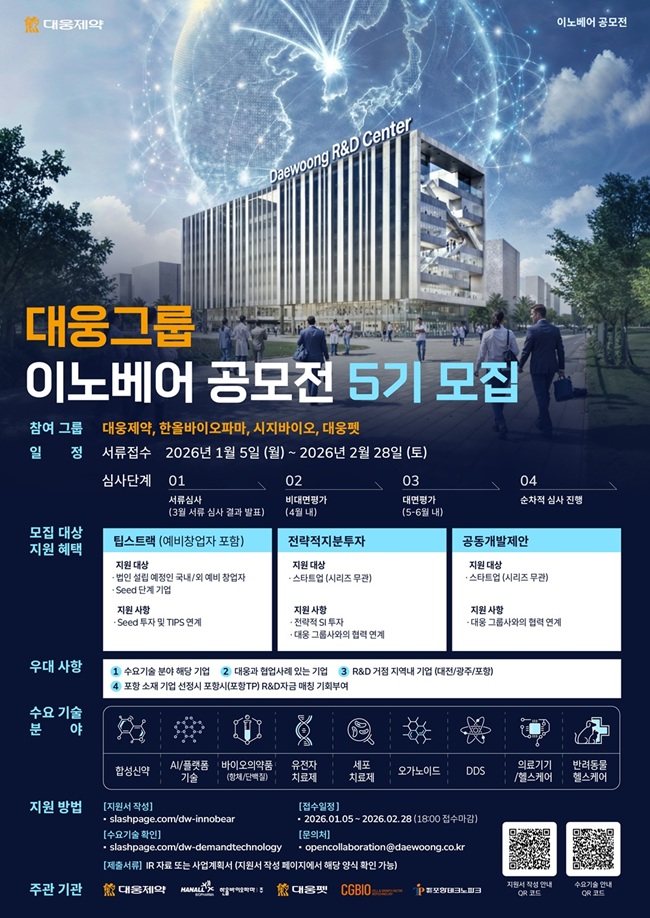 "마곡 우선입주 특전"…대웅제약, 스타트업 파트너 찾기