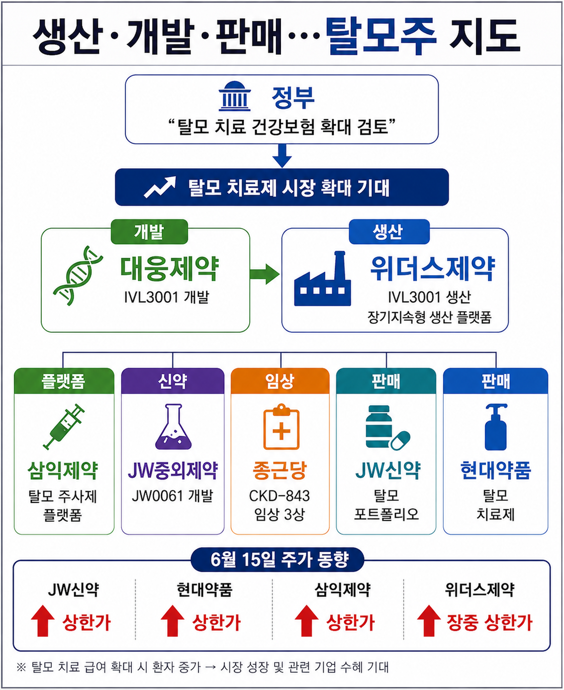 정부, 탈모 급여 검토…위더스제약 생산 플랫폼 부각·관련주 급등